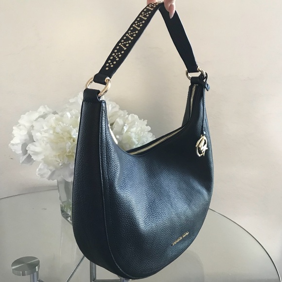 Michael Kors Lydia Black Shoulder Bag Purse - Picture 2 of 8